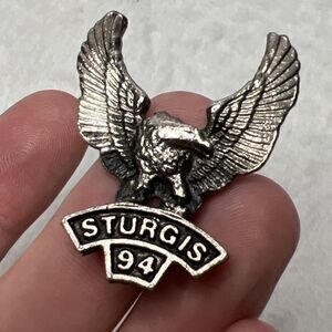 Vintage Sturgis 1998 Eagle Pewter Metal Pin Brooch Lapel Badge Motorcycle Rally